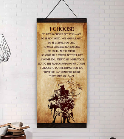 Warrior I Chose To Live By Choice Not By Chain Poster Canvas Motivation Canvas Gift For You