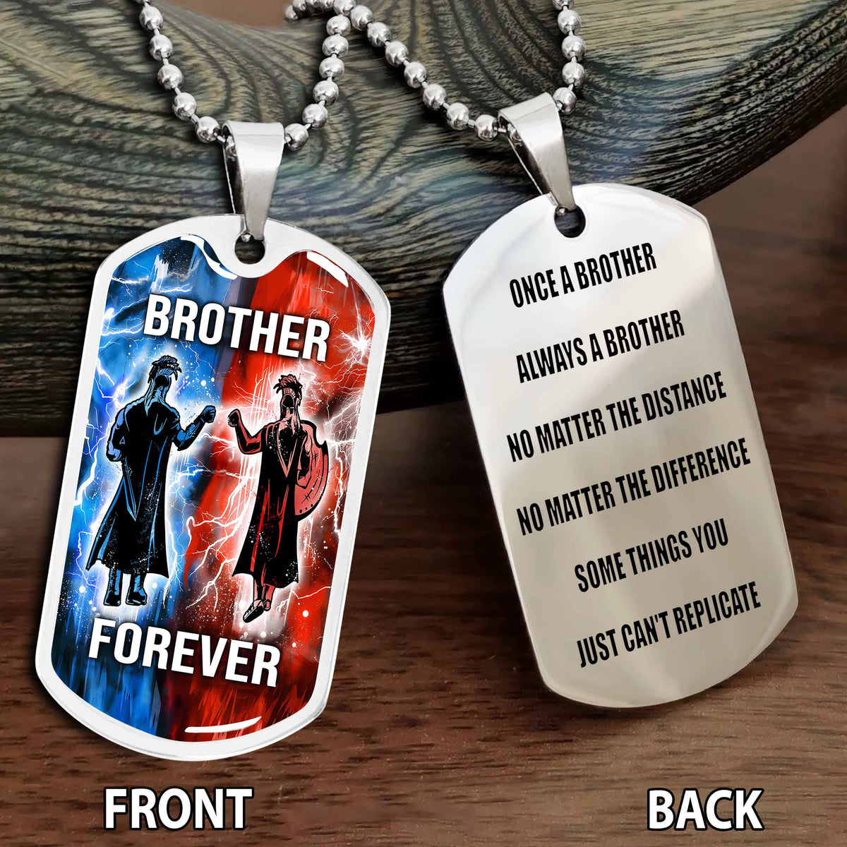 Personalized Double Side Graphic Dog Tag Gift For Brother Once A Soldier Always A Soldier