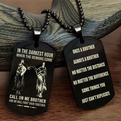 Viking Customizable engraved dog tag double sided gift from brother Once A Brother Always A Brother