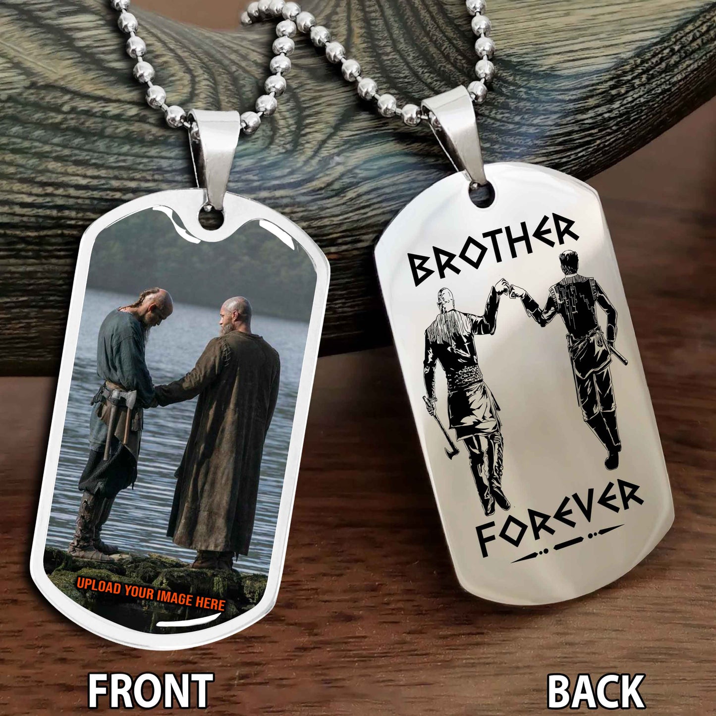Personalized Double Side Graphic Dog Tag Brother Forever Gift For Your Brother