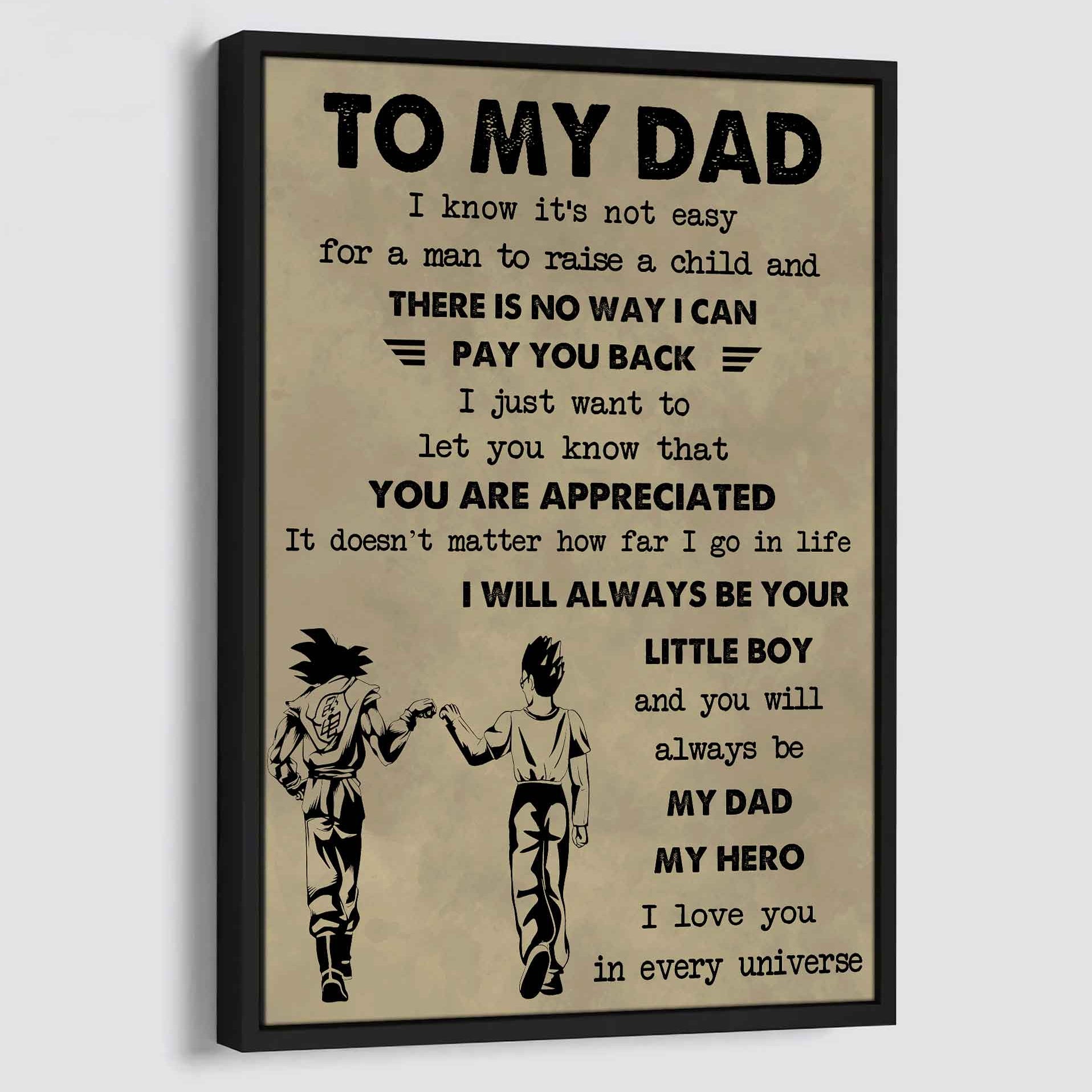 DRB Poster Canvas To My Dad-I love you in every universe