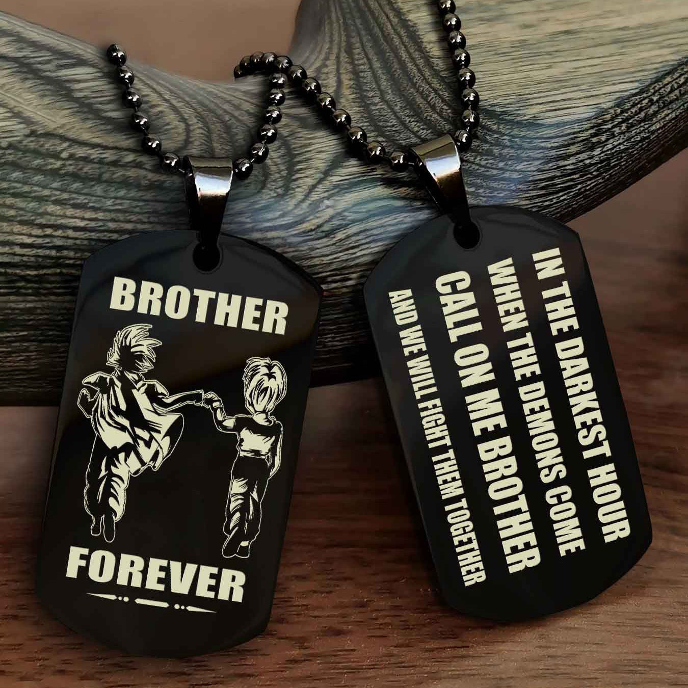 Viking Engraved Double Sided Dog Tag Call On Me Brother NAG Brothers Forever We Will Fight Them Together