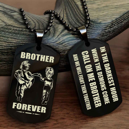 Viking Engraved Double Sided Dog Tag Call On Me Brother NAG Brothers Forever We Will Fight Them Together