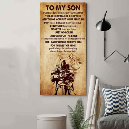 Warrior To My Son Just Go Forth And Aim For The Sky Poster Canvas Motivation Canvas Gift For Your Son