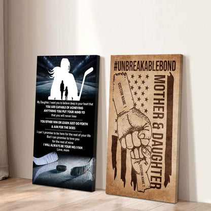 Mother And Daughter UnBreakable Bond - 2 Piece Canvas Wall Art - You Will Never Lose You Either Win Or Learn