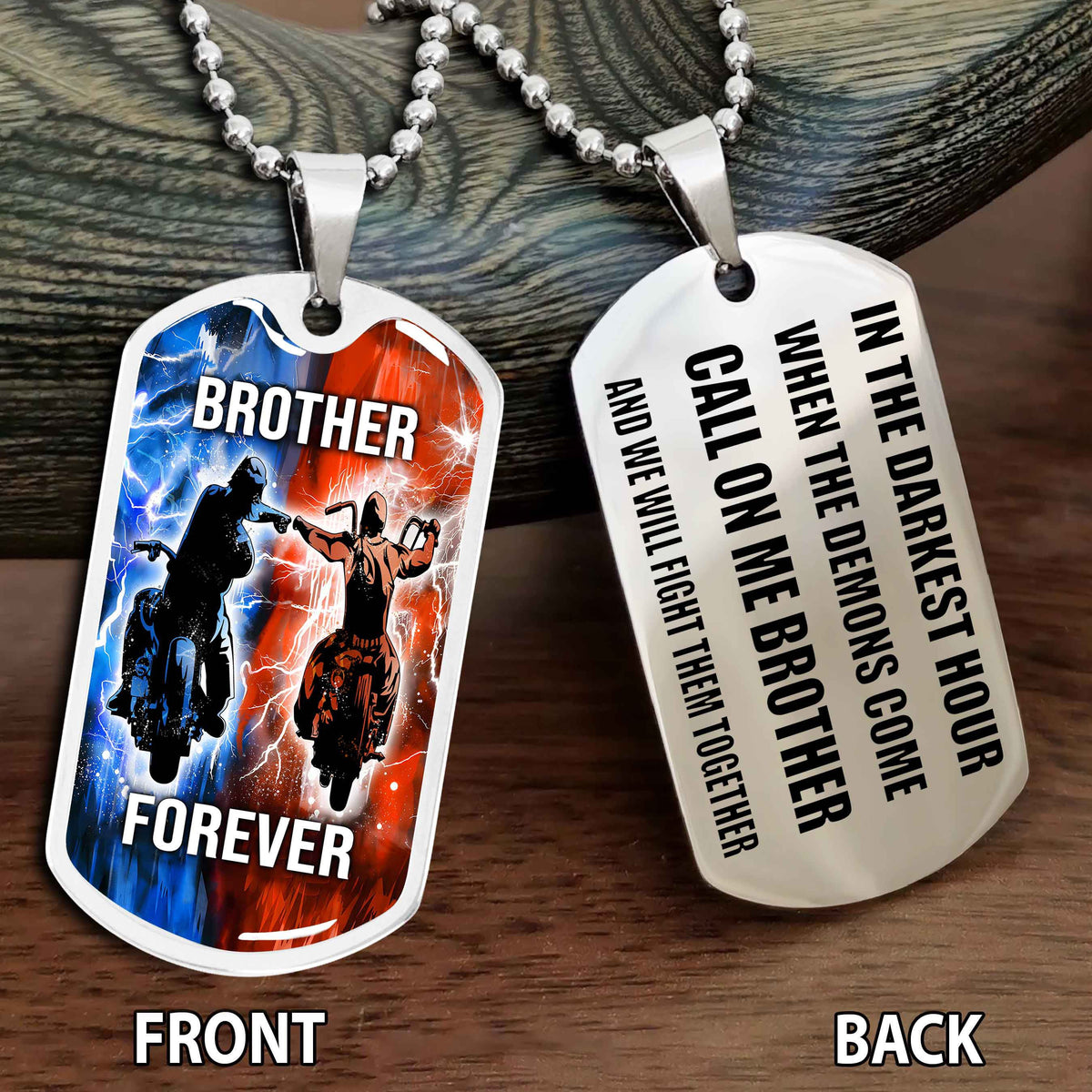 Personalized Double Side Graphic Dog Tag NAG Gift For Brother Call On Me Brother And We Will Fight Them Together