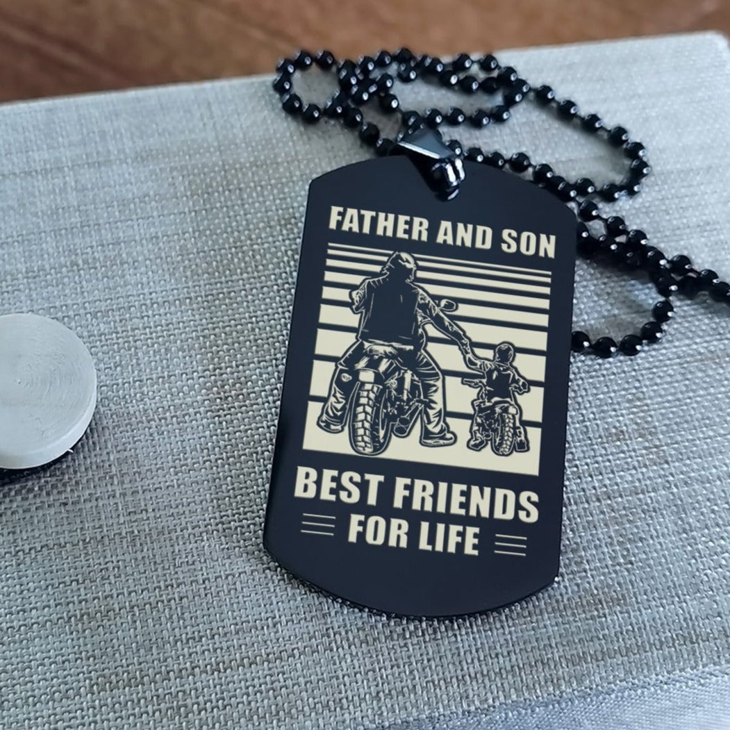 GAN Personalized Double Sided Dog Tag Father And Son Best Friends For Life - Message on the back side