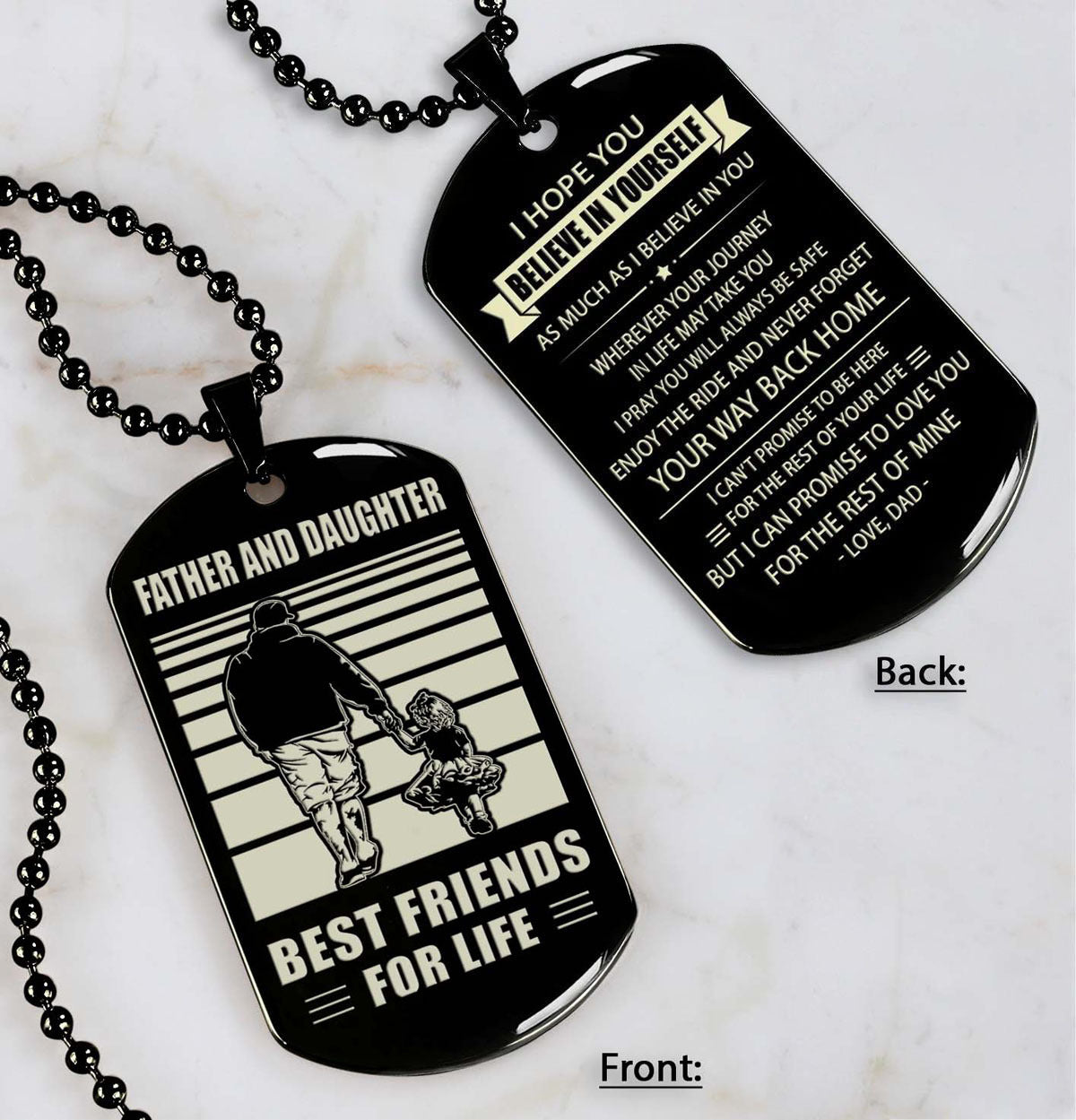 STO-Personalized Double Sided Dog Tag Father And Son Best Friends For Life - Message on the back side