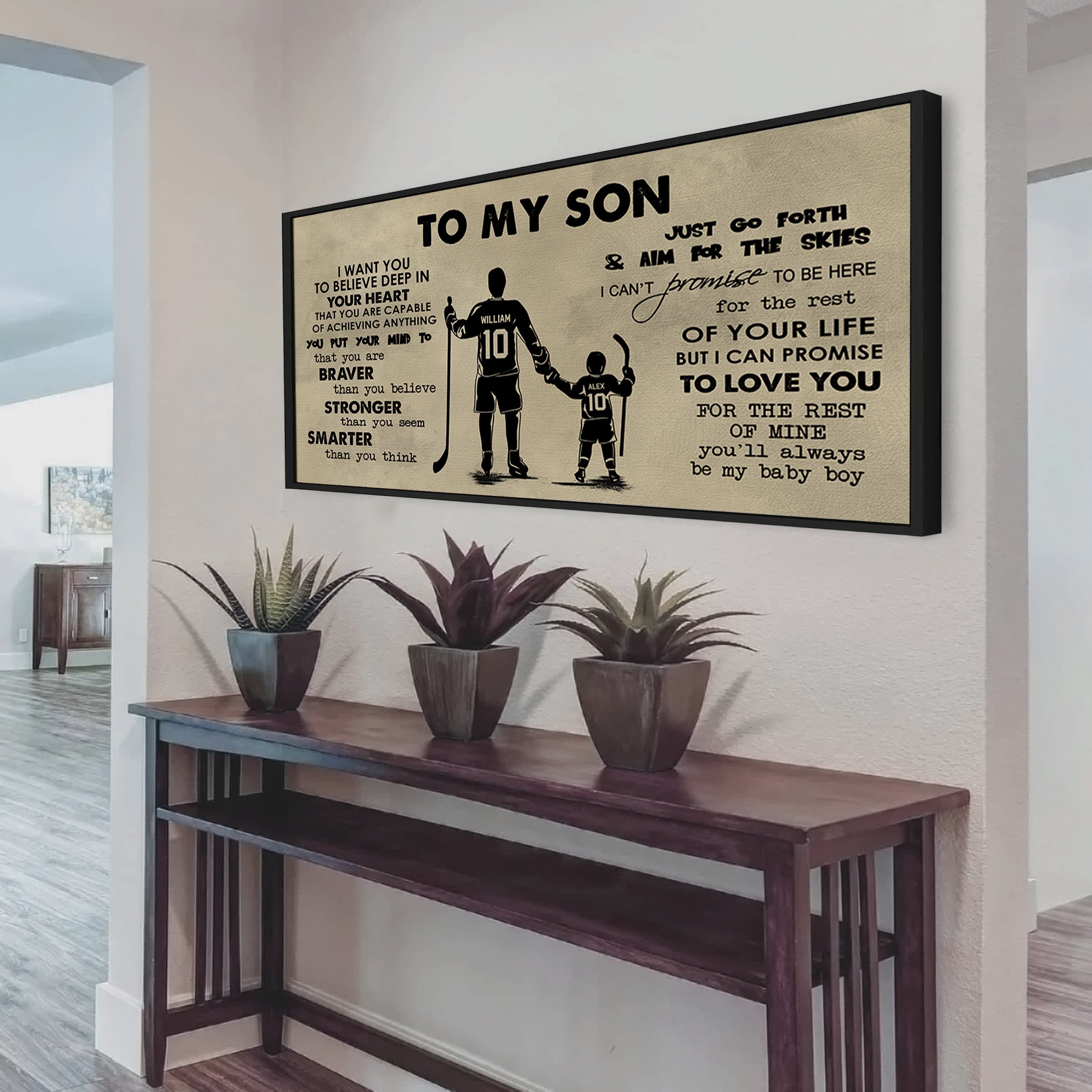 BASKETBALL TO MY SON- I WANT YOU TO BELIEVE- CANVAS POSTER