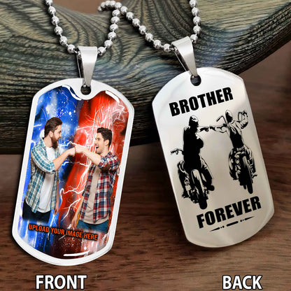 Personalized Viking Double-Sided Graphic Dog Tag for Brother with Photo Upload