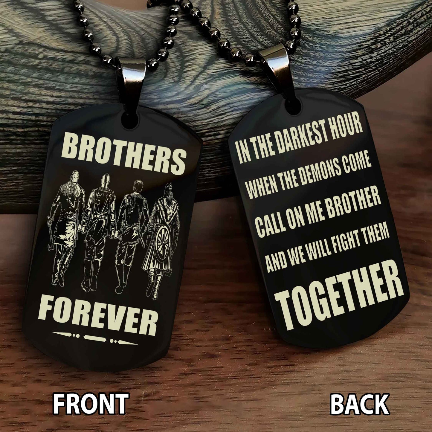 All Team engraved double sided dog tag call on me brother gift for brother dog tag for brother