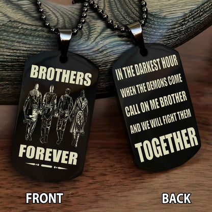 All Team engraved double sided dog tag call on me brother gift for brother dog tag for brother