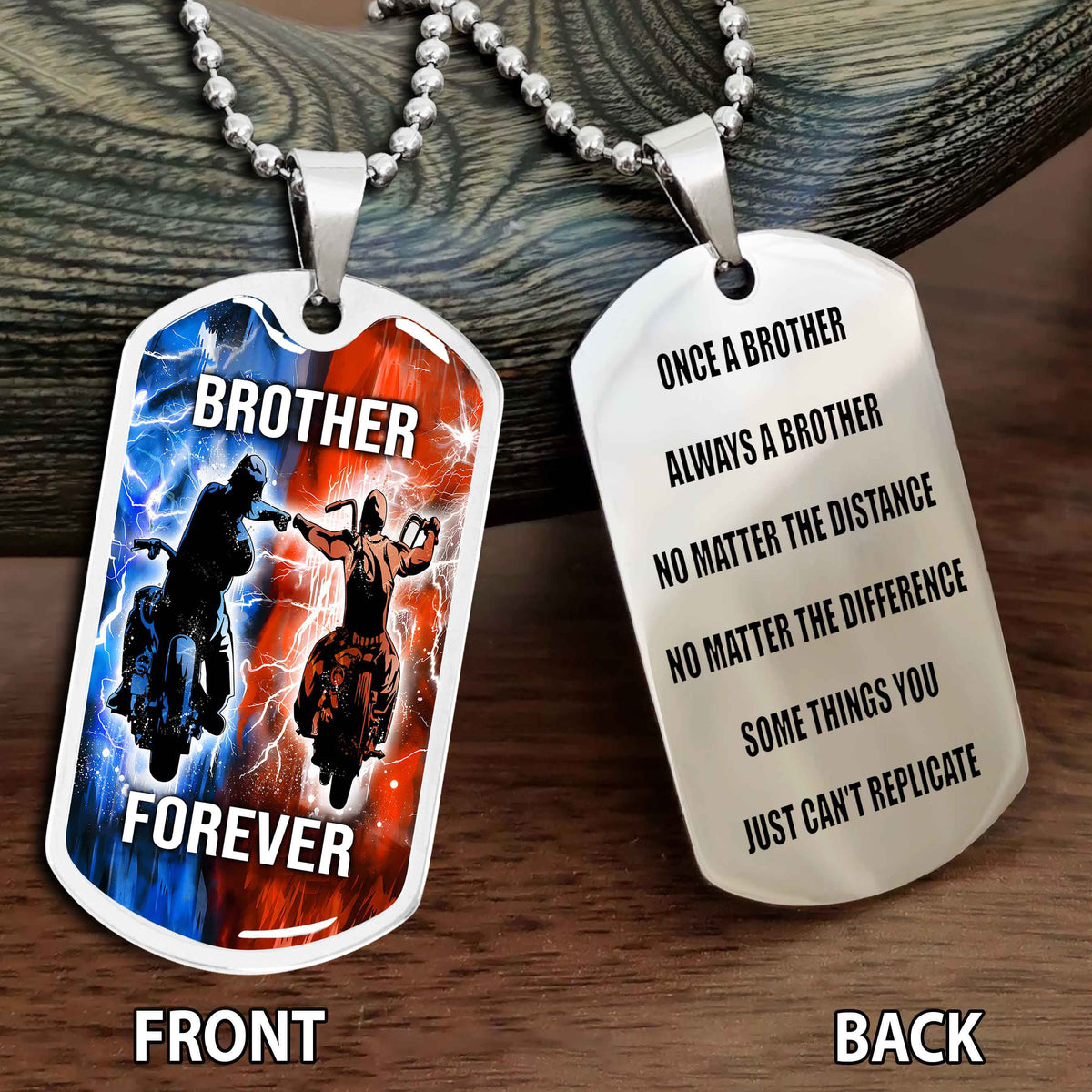 Personalized Double Side Graphic Dog Tag Gift For Brother Once A Soldier Always A Soldier