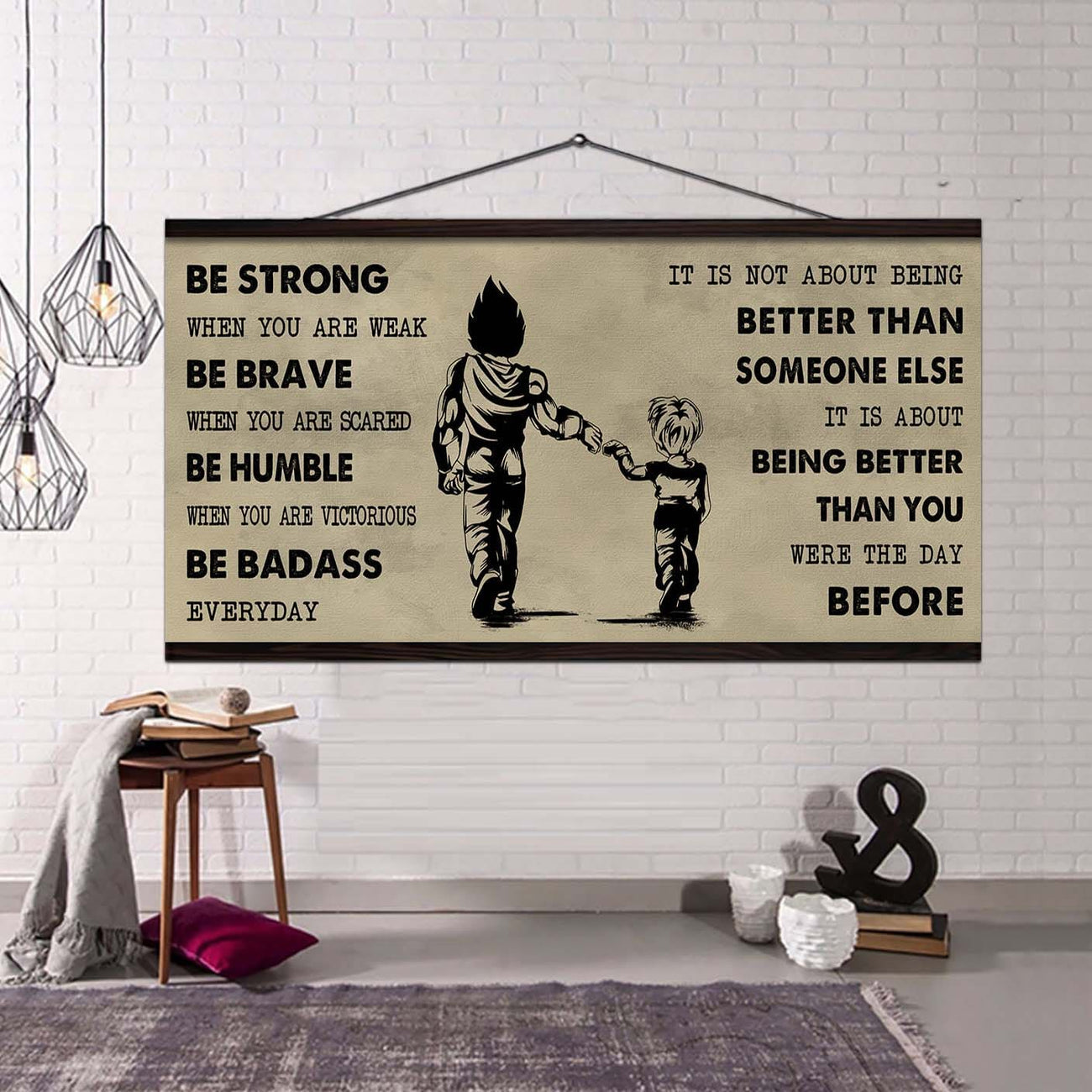 Biker Father And Son Best Friends For Life - Be Strong When You Are Weak Poster Canvas Gift For Son From Father-Photo Upload