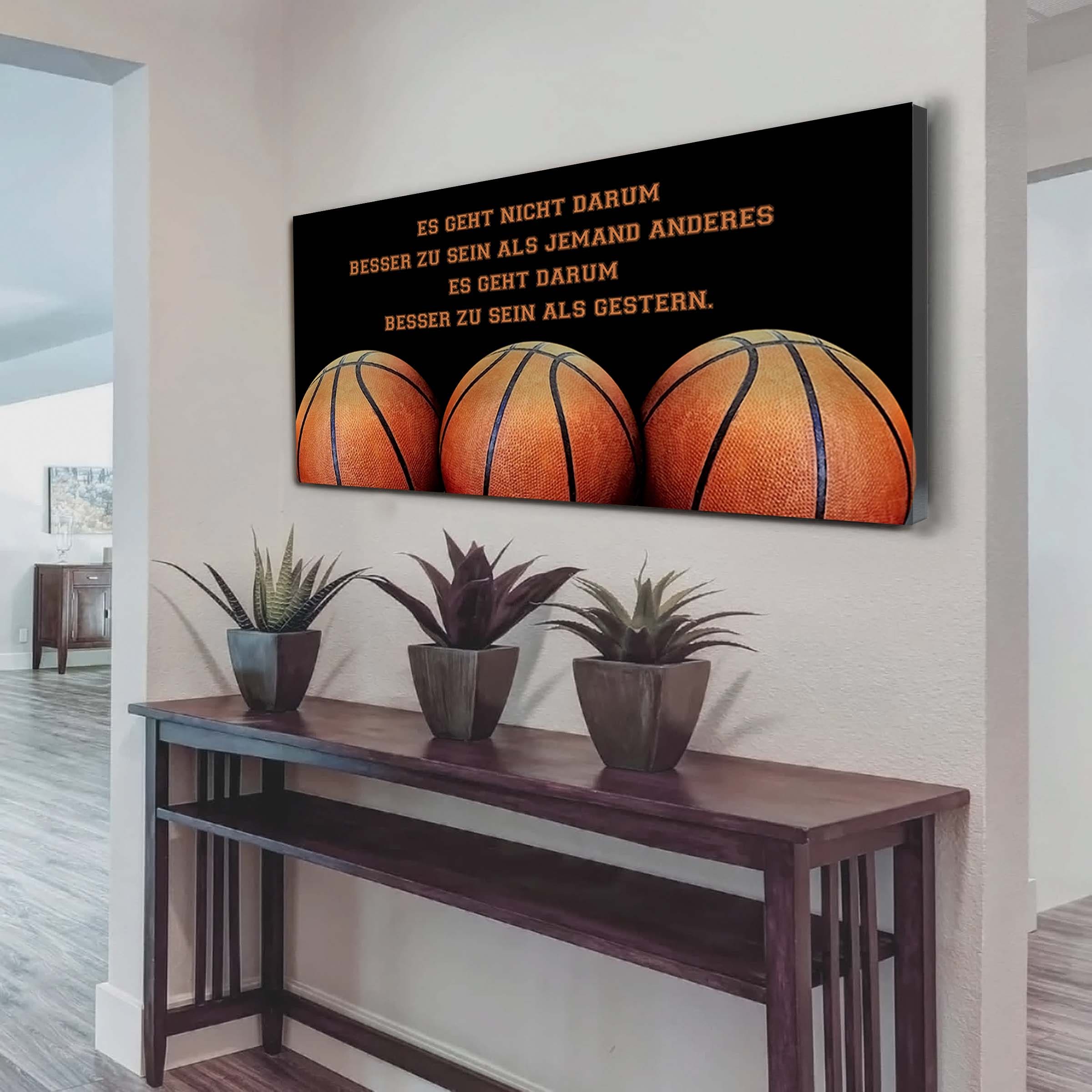 Basketball Leinwand Es geht nicht darum, besser als jemand anderes zu sein