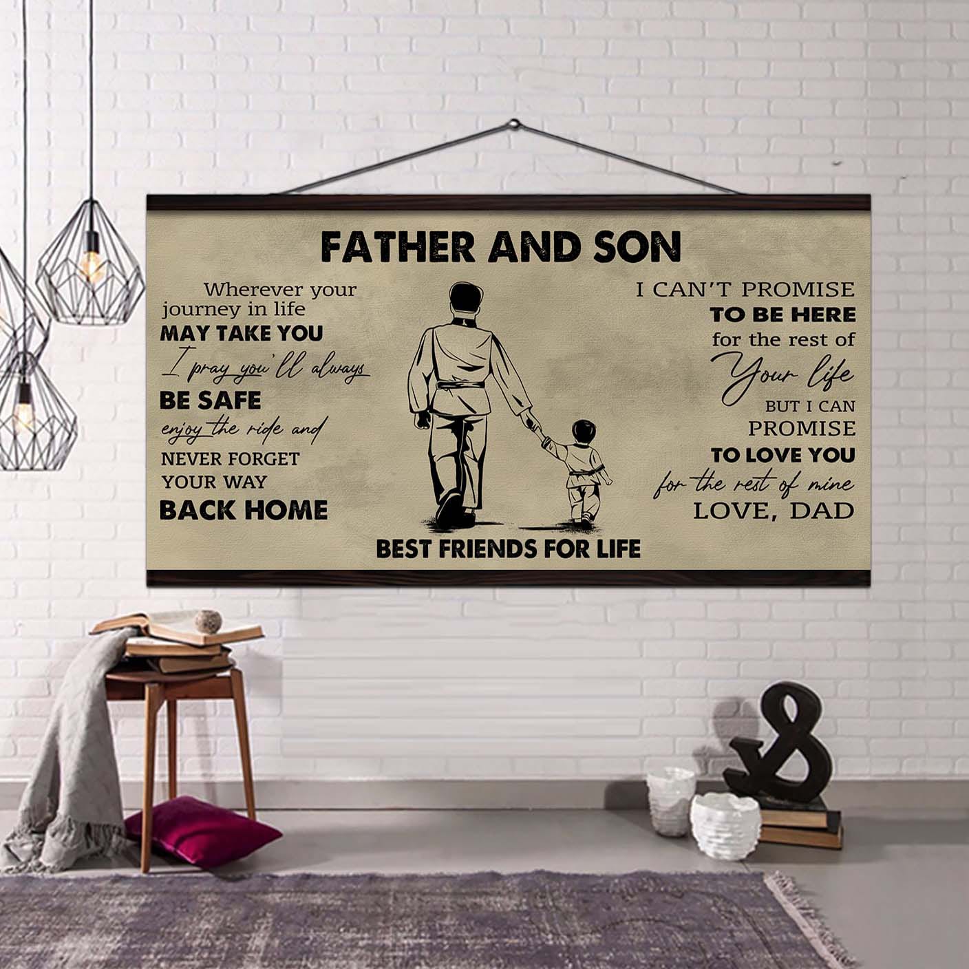 Family Father And Son Best Friends For Life - Never Forget Your Way Back Home Poster Canvas Gift For Son From Father