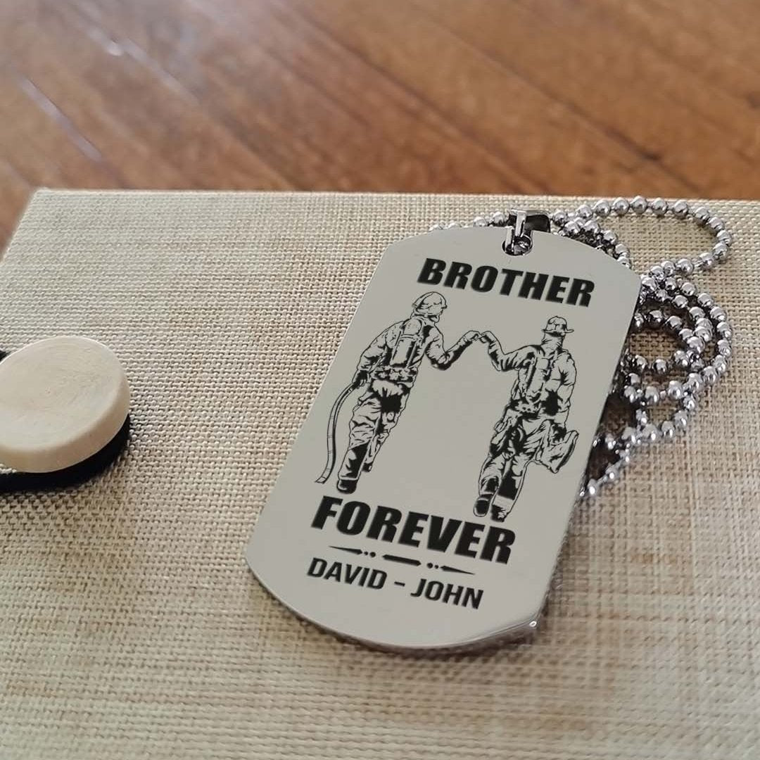 Ver3W Vikings customizable engraved black dog tag double sided gift from brother, brother forever