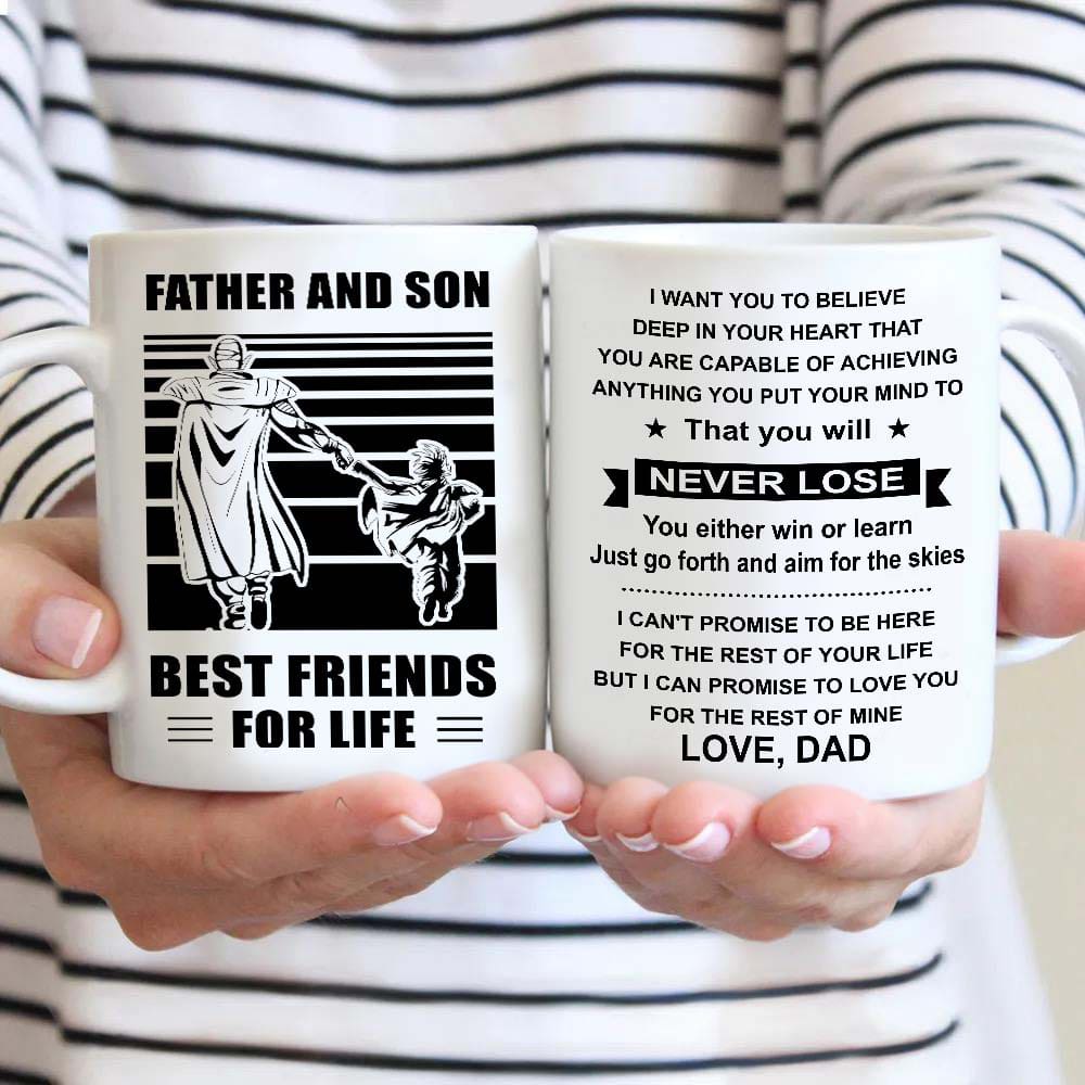 Basketball Be strong-Personalized Mug Father And Son Best Friends For Life - Message on the back side