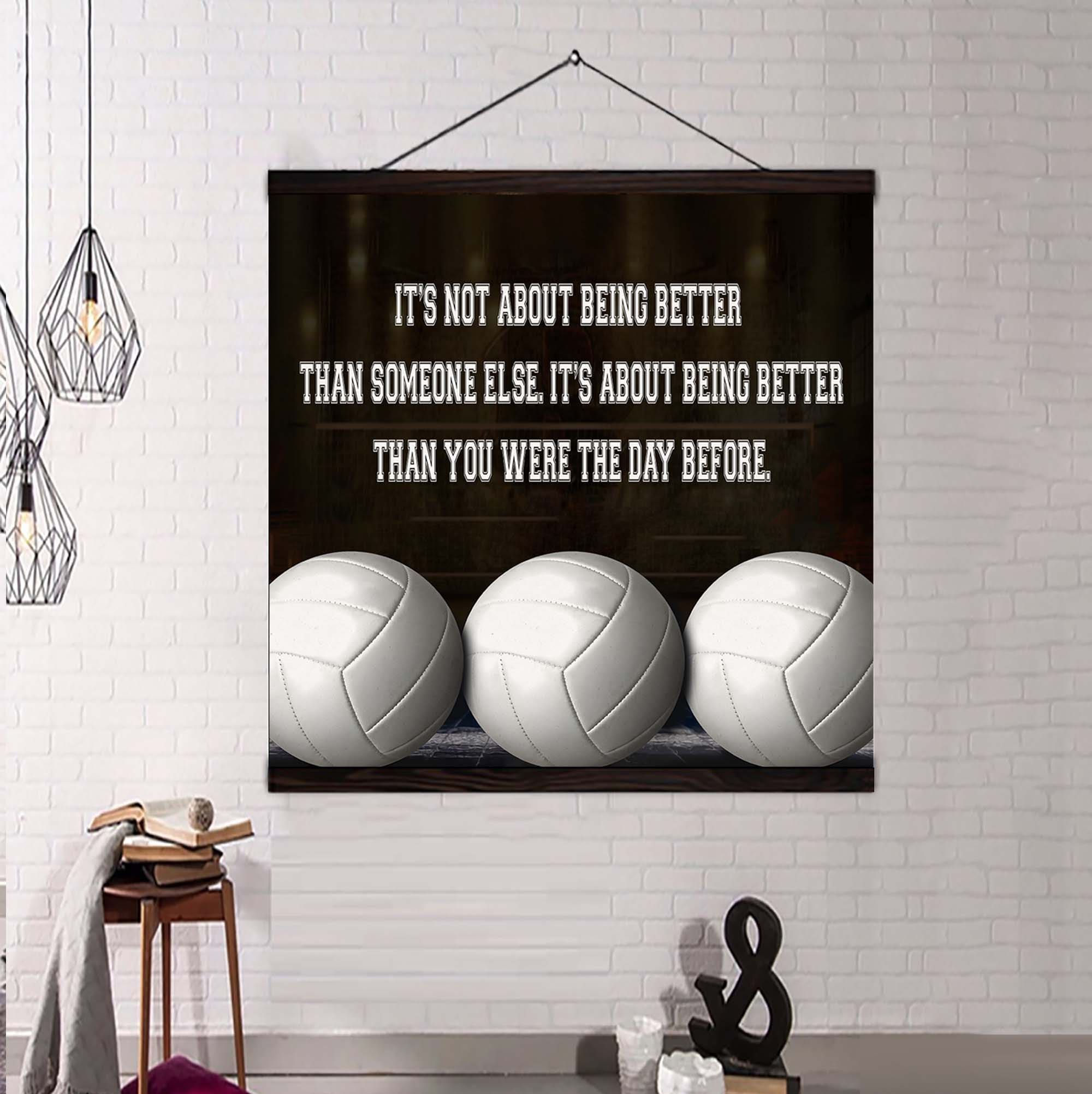 Basketball Square Poster Canvas It's Not About Being Better Than Someone Else It's About Being Better Than You Were The Day Before