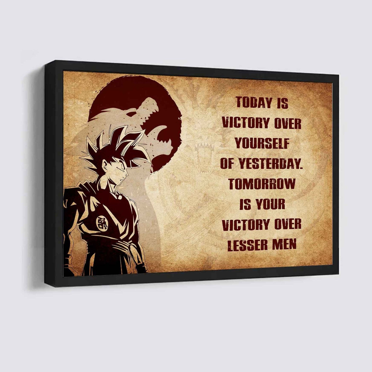 Viking Poster Canvas Today Is Victory Over Yourself Of Yesterday Best Gift With Motivation Quotes