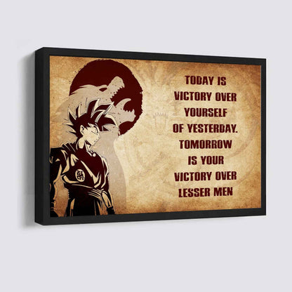 Viking Poster Canvas Today Is Victory Over Yourself Of Yesterday Best Gift With Motivation Quotes