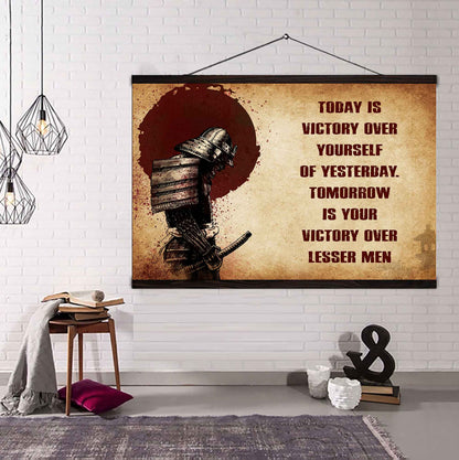 Viking Poster Canvas Today Is Victory Over Yourself Of Yesterday Best Gift With Motivation Quotes