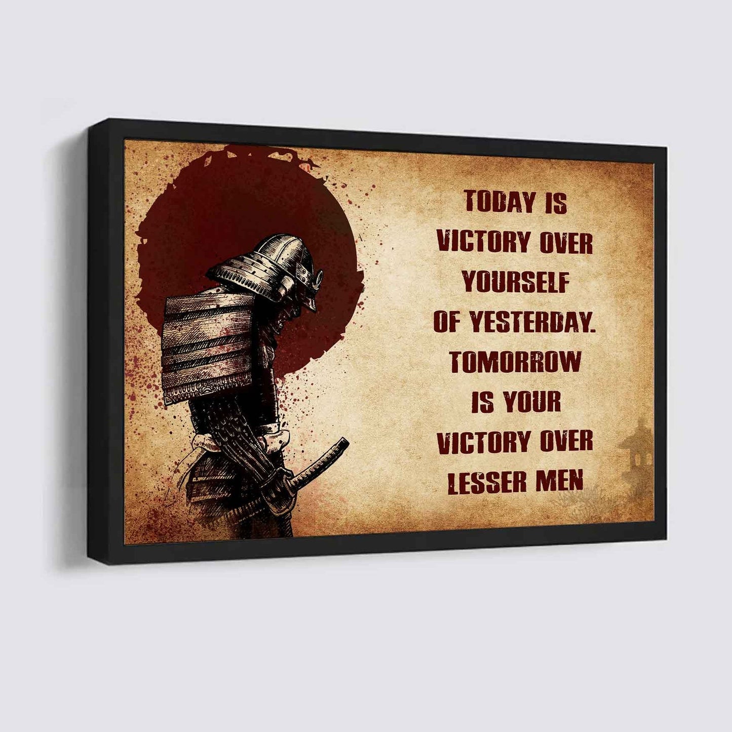 Viking Poster Canvas Today Is Victory Over Yourself Of Yesterday Best Gift With Motivation Quotes