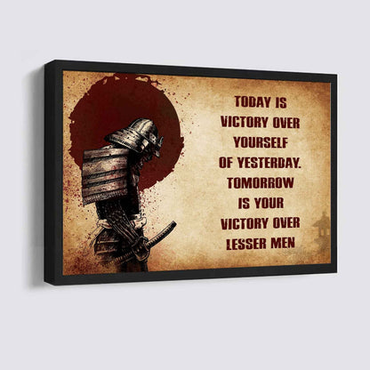 Viking Poster Canvas Today Is Victory Over Yourself Of Yesterday Best Gift With Motivation Quotes