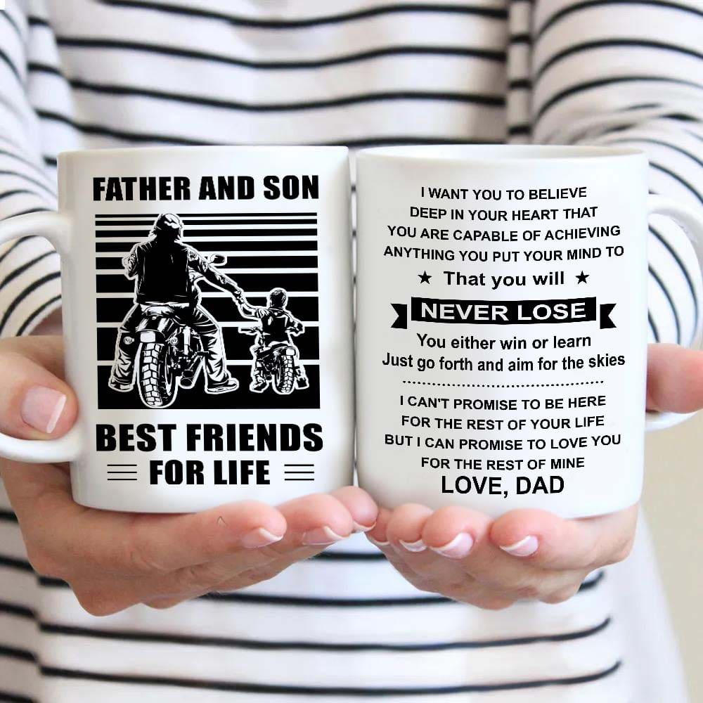 Basketball Be strong-Personalized Mug Father And Son Best Friends For Life - Message on the back side