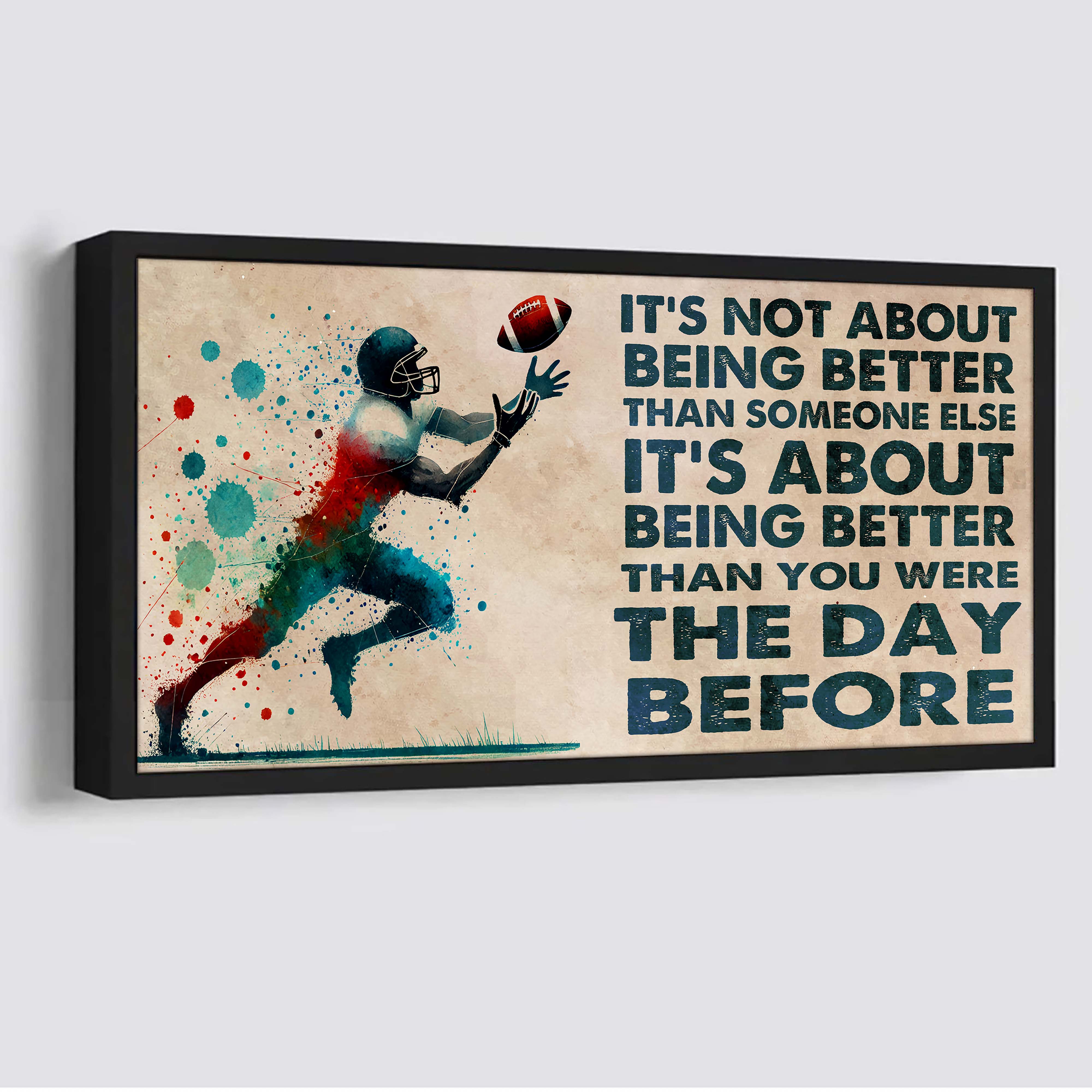 Ver 3 Water Color Soccer Poster Canvas It Is Not About Being Better Than Someone Else