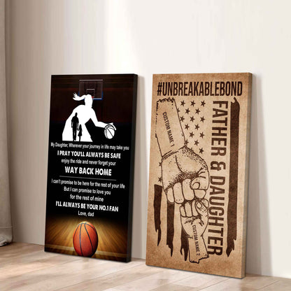 Dad And Daughter UnBreakable Bond - 2 Piece Canvas Wall Art - Never Forget Your Way Back Home