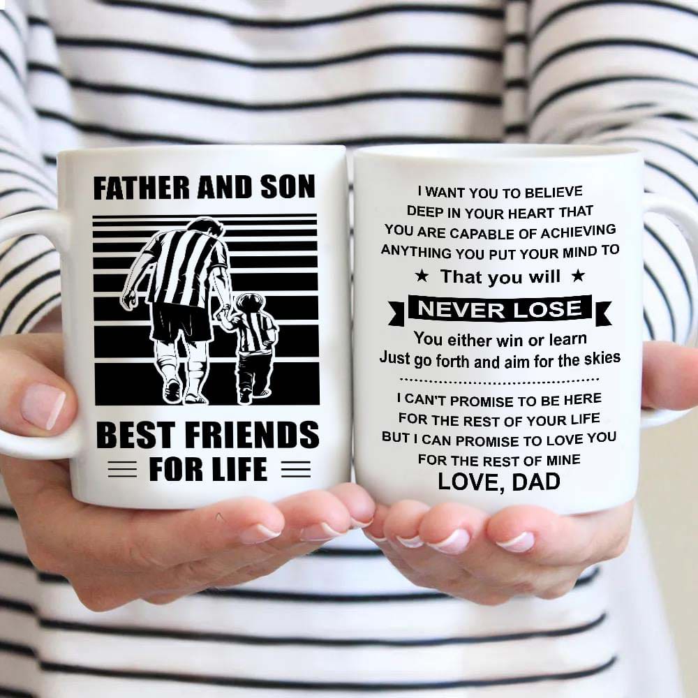 Soldier Be strong-Personalized Mug Father And Son Best Friends For Life - Message on the back side