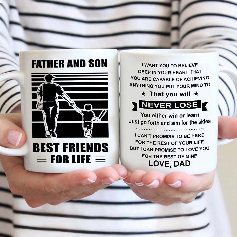 Soldier Be strong-Personalized Mug Father And Son Best Friends For Life - Message on the back side