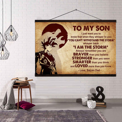 Spartan Poster Canvas Whisper Back I'm The Storm From Dad To Son Gift For Your Son