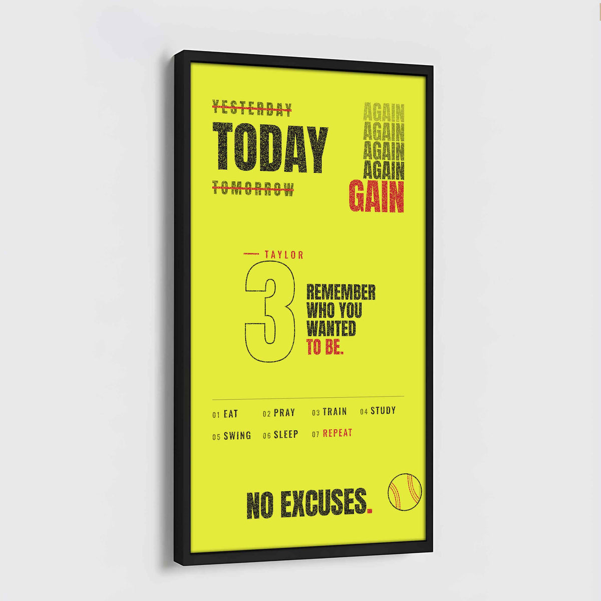 Sport Personalized Poster Canvas Remember Who You Wanted To Be Today Again Again Again Gain