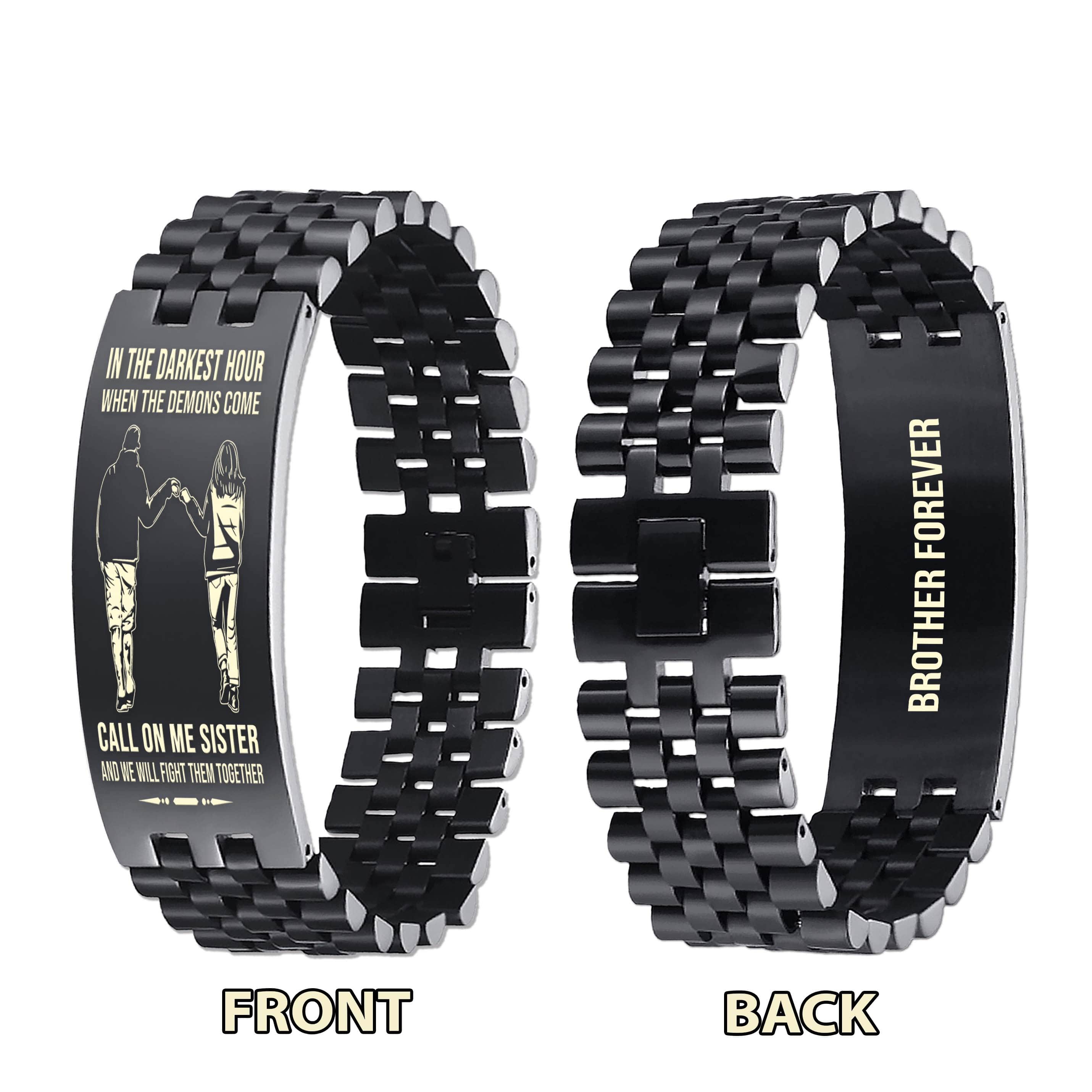 WBH Personalized Double Sided Bracelet Father And Son Best Friends For Life - Message on the back side