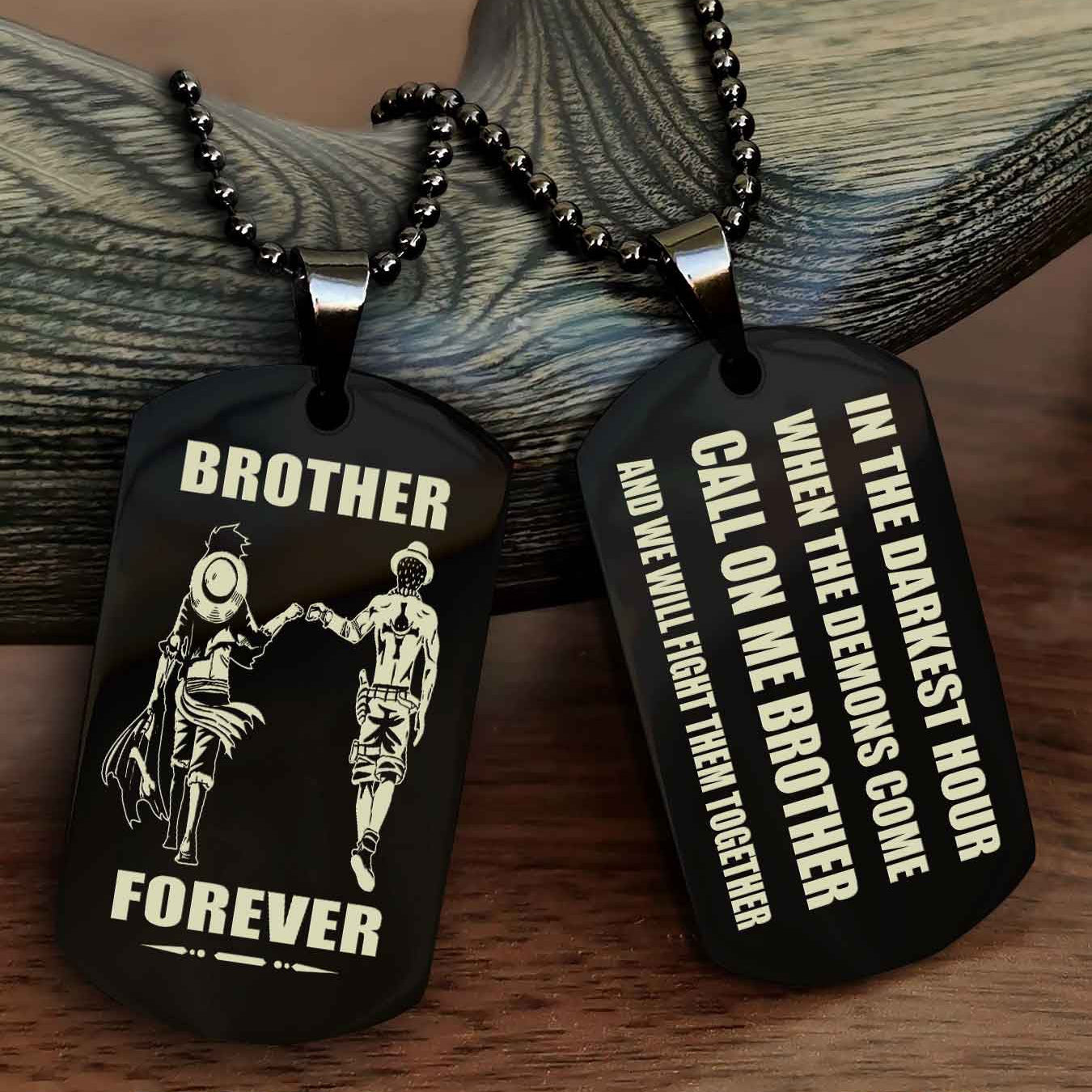Viking Engraved Double Sided Dog Tag Call On Me Brother NAG Brothers Forever We Will Fight Them Together