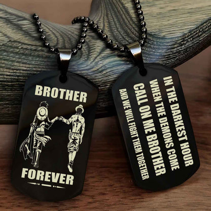 Viking Engraved Double Sided Dog Tag Call On Me Brother NAG Brothers Forever We Will Fight Them Together