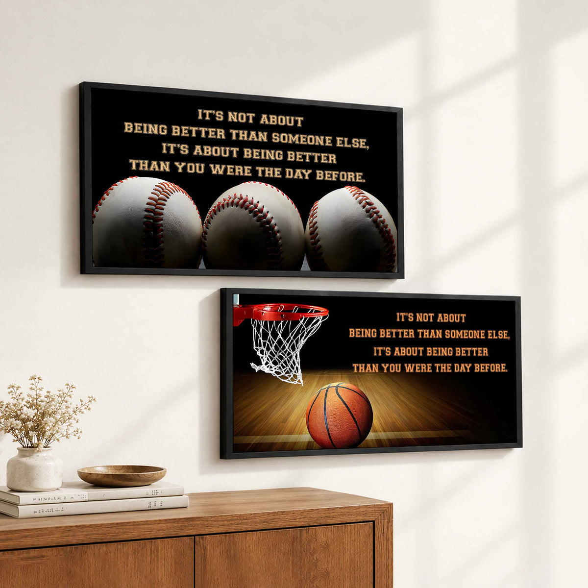 Combo Canvas It's About Being Better Than You Were Yesterday - 2 Pieces Canvas