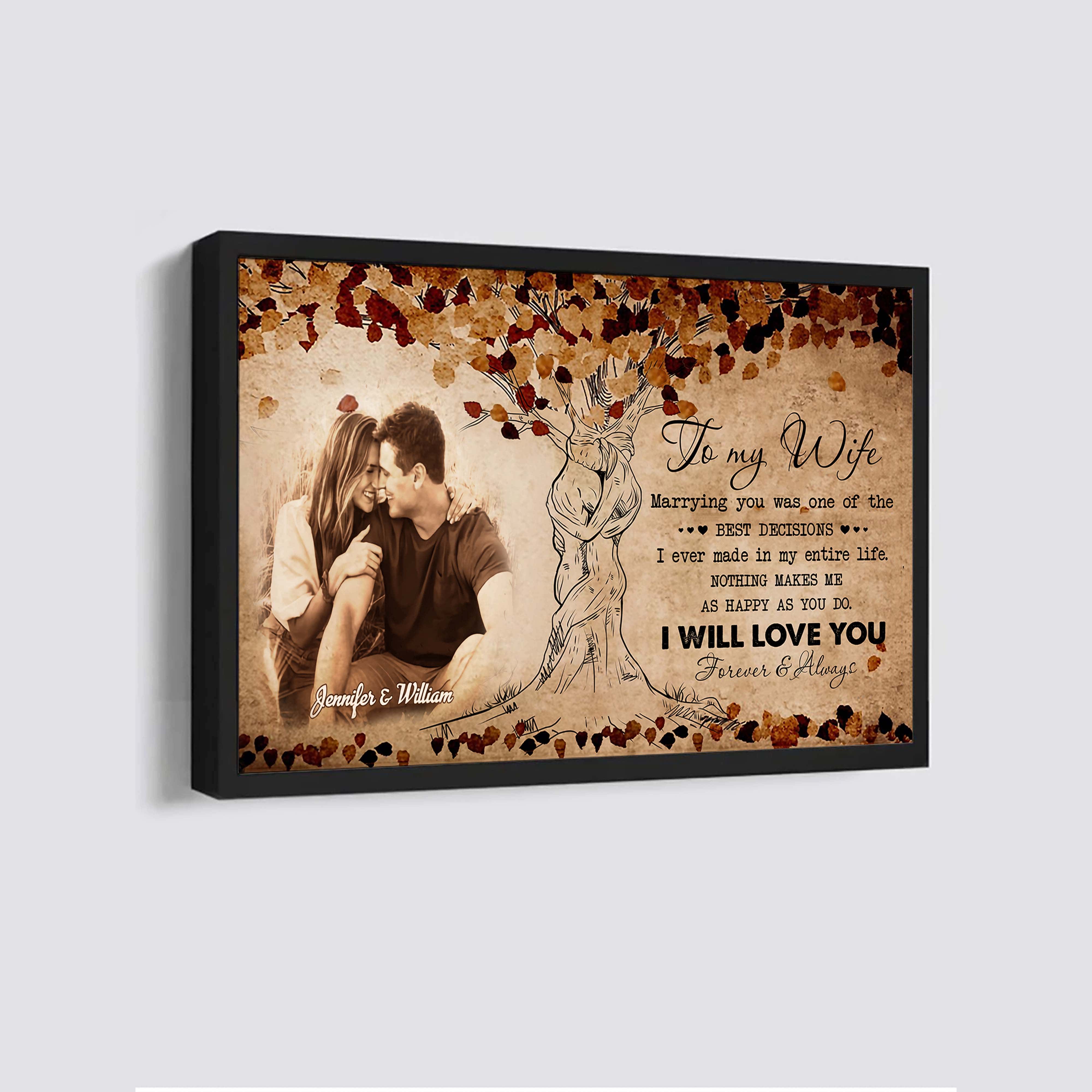 Valentines gifts-Poster canvas-Custom Image- Husband to Wife- Meeting you was fate