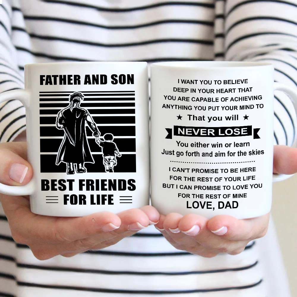 Soldier Be strong-Personalized Mug Father And Son Best Friends For Life - Message on the back side