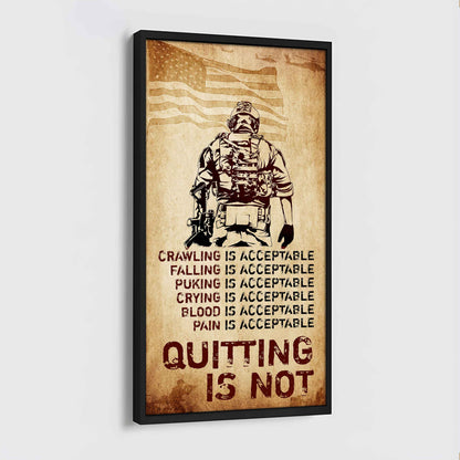 Warrior Quiting Is Not Poster Canvas Motivation Canvas Gift For You