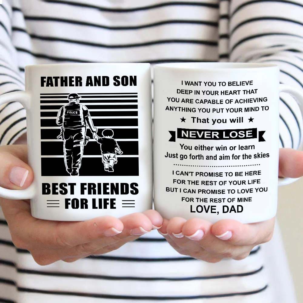 Soldier Be strong-Personalized Mug Father And Son Best Friends For Life - Message on the back side