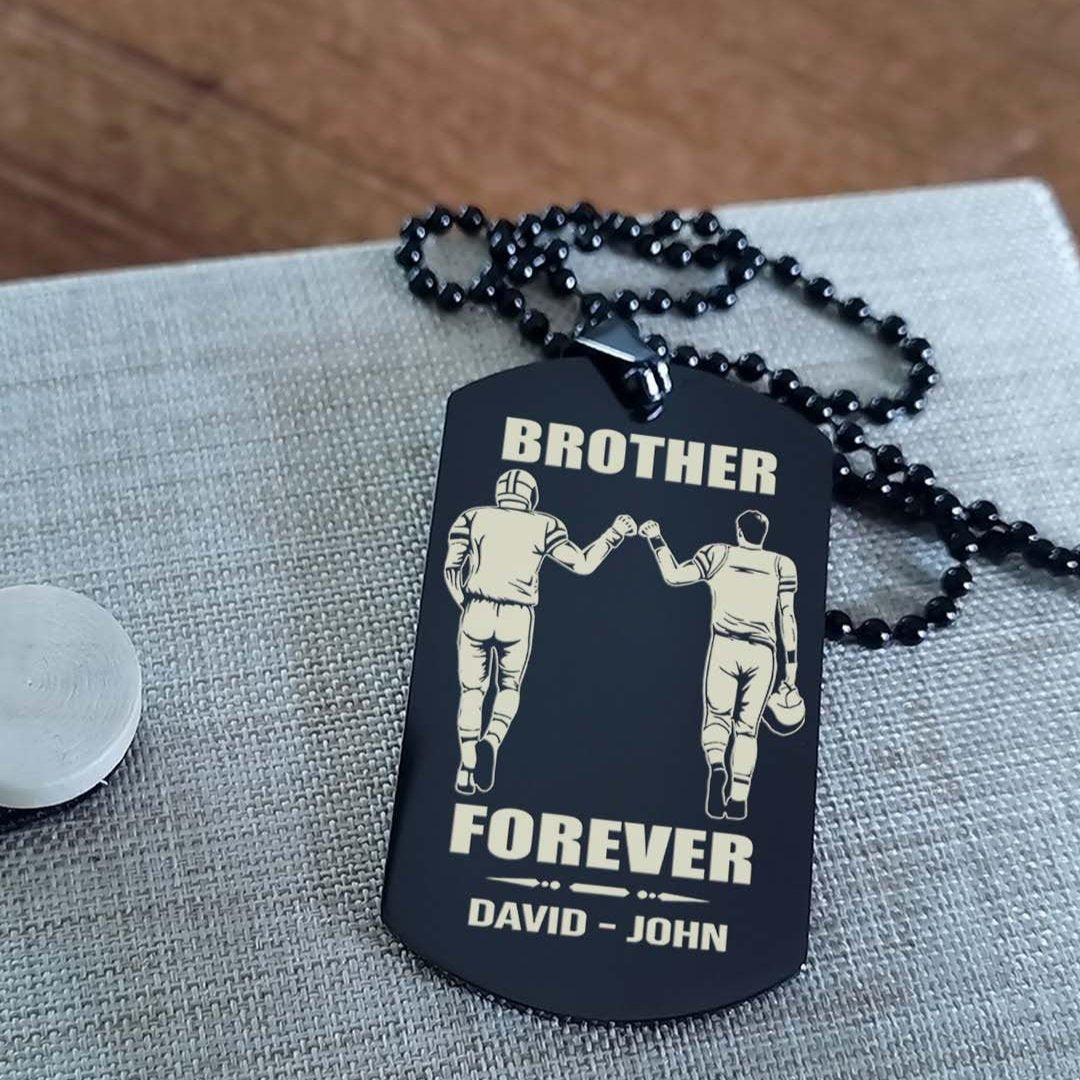 Ver3W Vikings customizable engraved black dog tag double sided gift from brother, brother forever