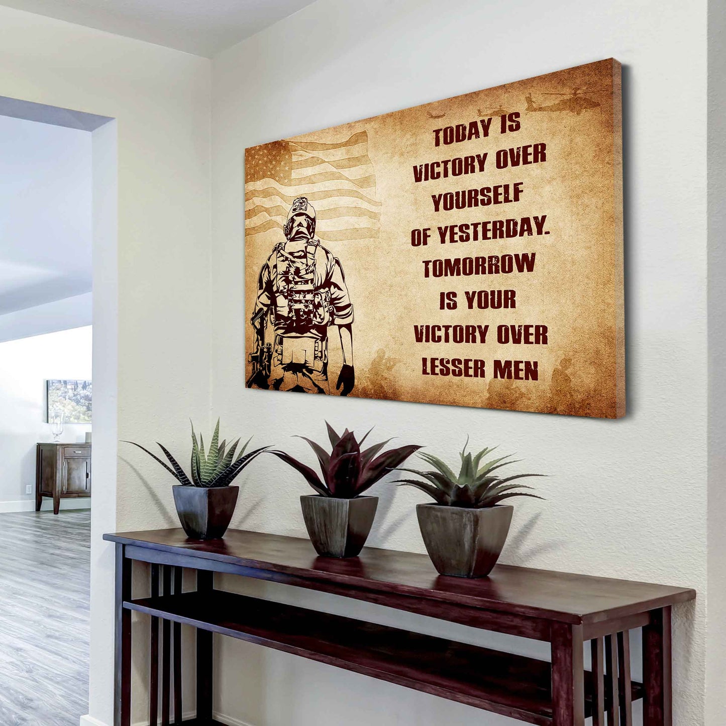 Viking Poster Canvas Today Is Victory Over Yourself Of Yesterday Best Gift With Motivation Quotes