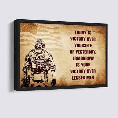 Viking Poster Canvas Today Is Victory Over Yourself Of Yesterday Best Gift With Motivation Quotes