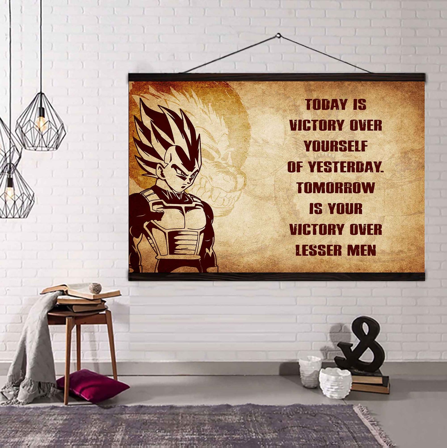 Viking Poster Canvas Today Is Victory Over Yourself Of Yesterday Best Gift With Motivation Quotes