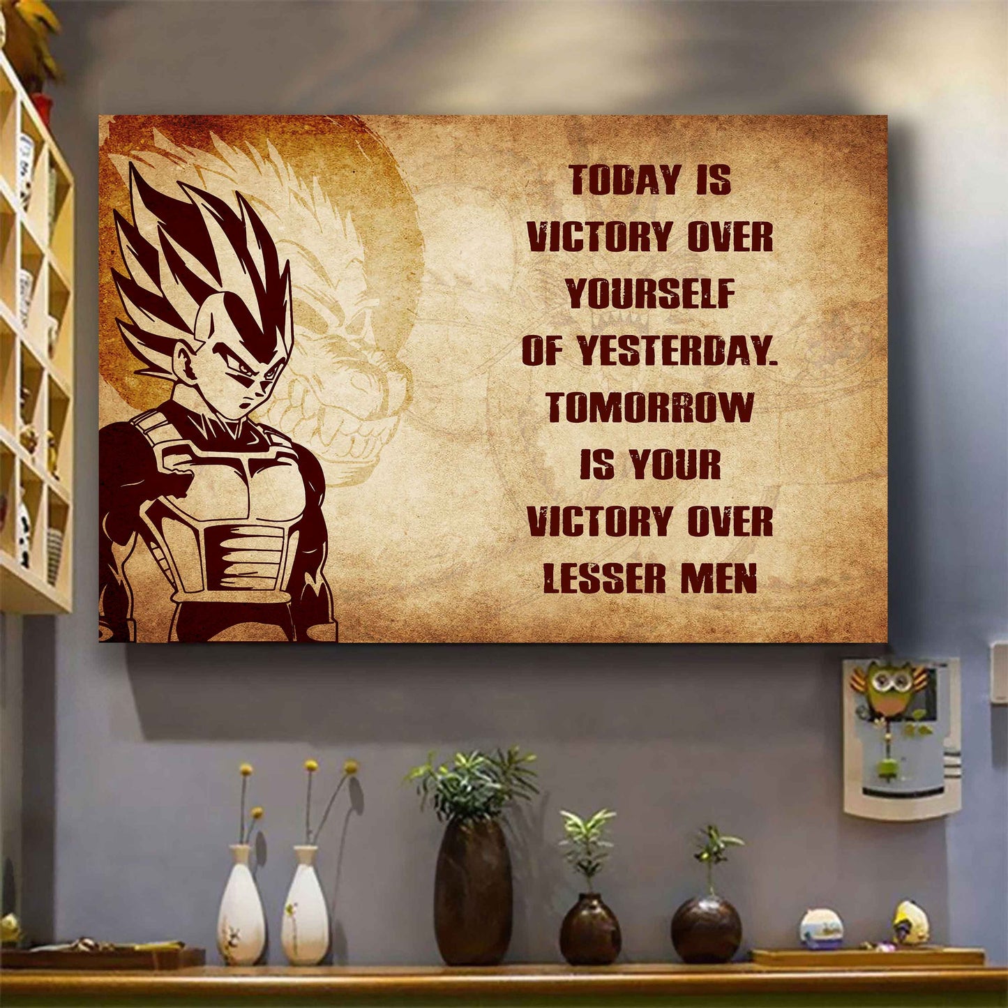 Viking Poster Canvas Today Is Victory Over Yourself Of Yesterday Best Gift With Motivation Quotes