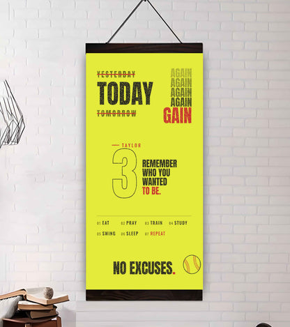 Sport Personalized Poster Canvas Remember Who You Wanted To Be Today Again Again Again Gain