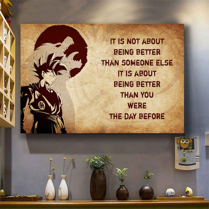 Viking Poster Canvas It's Not About Being Better Than Someone Else Best Gifts Motivation Quotes